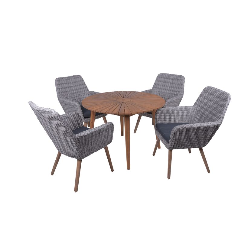 Gartenmöbelset 'Fremont/Rapallo' für 4 Personen Akazienholz