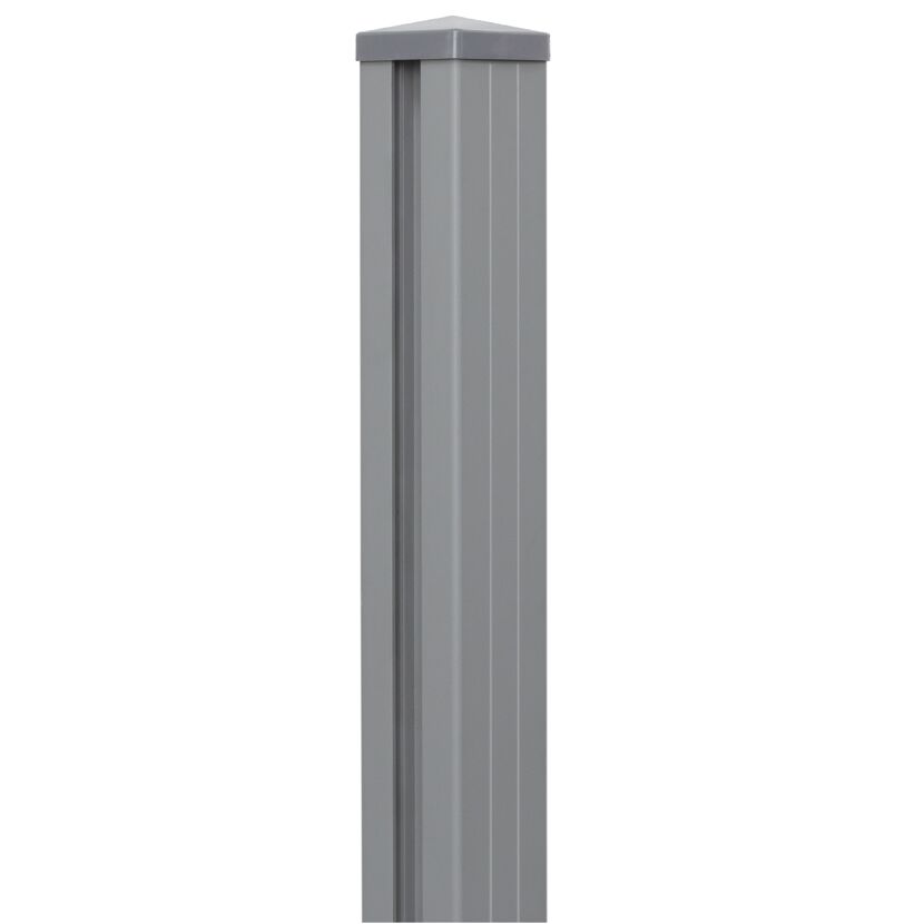 Pfosten Steckzaun Aluminium silbergrau 7 x 7 x 240 cm