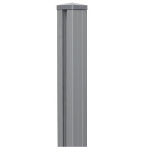 Pfosten Steckzaun Aluminium silbergrau 7 x 7 x 300 cm