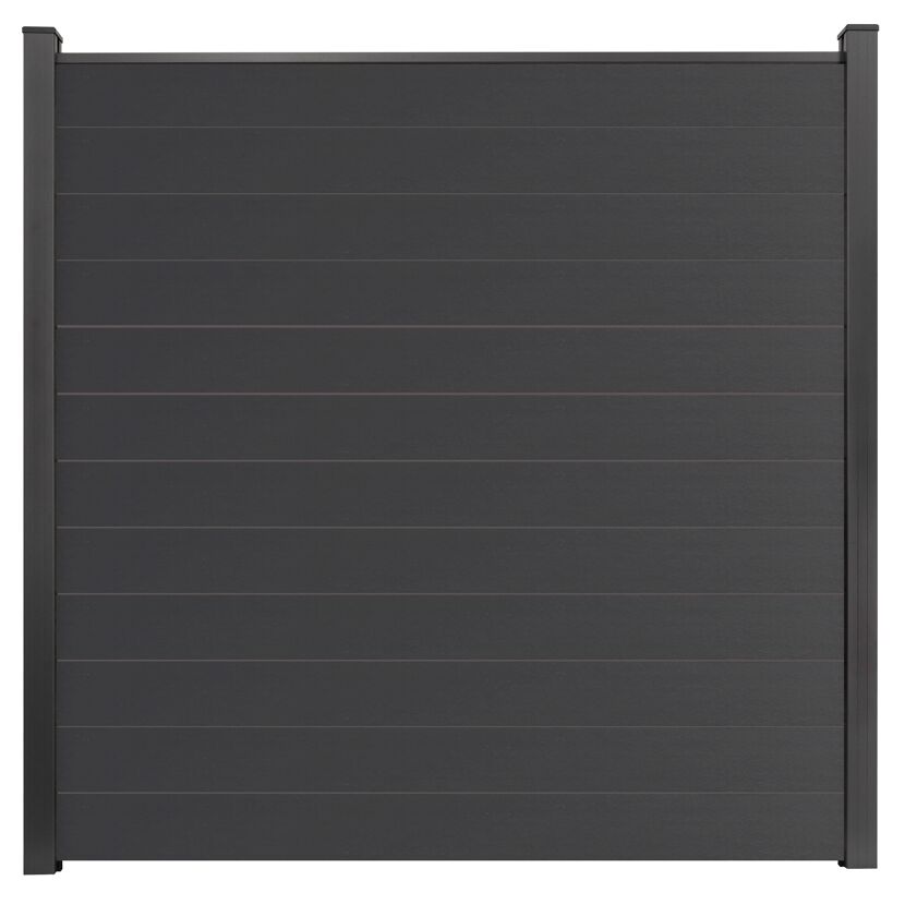 Steckzaun 'BasicLine' schmal Stecksystem anthrazitgrau 180 x 180 cm