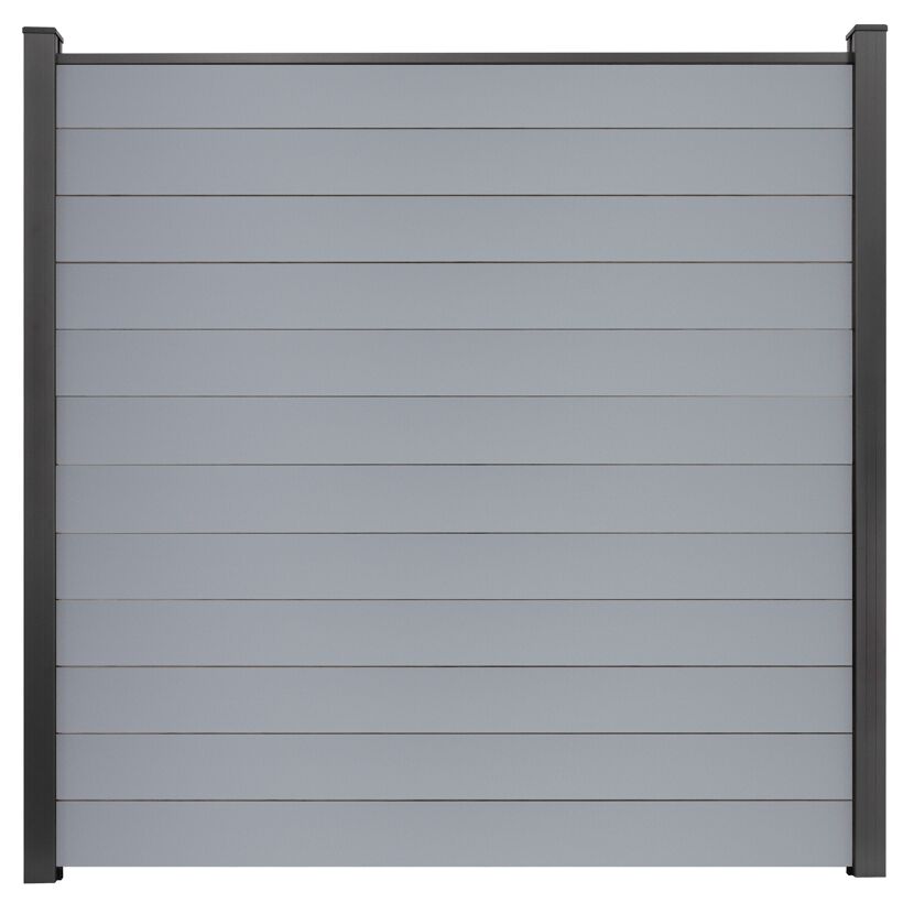 Steckzaun 'BasicLine' schmal Stecksystem silbergrau 180 x 180 cm