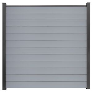 Steckzaun 'BasicLine' schmal Stecksystem silbergrau 180 x 180 cm