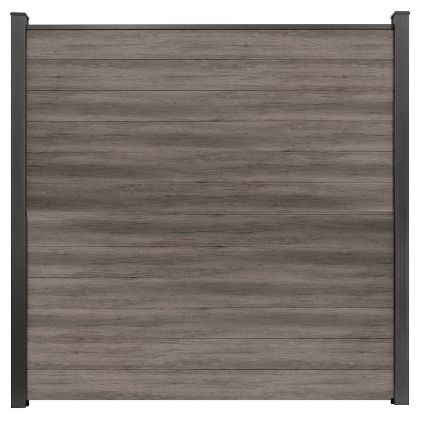 Steckzaun 'BasicLine' schmal Stecksystem Eichefarben dunkel 180 x 180 cm