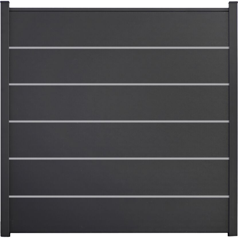 Steckzaun 'BasicLine Premium' Stecksystem anthrazitgrau 180 x 180 cm