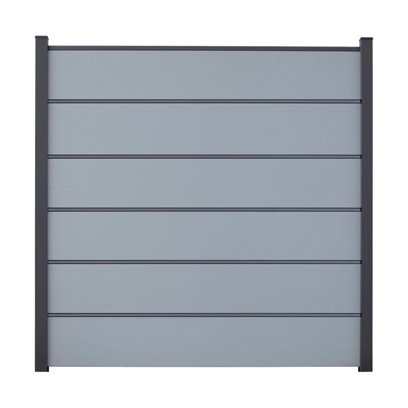 Steckzaun 'BasicLine Premium' Stecksystem silbergrau 180 x 180 cm