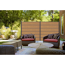 Steckzaun 'BasicLine Premium' Stecksystem Eichefarben/natur 180 x 180 cm