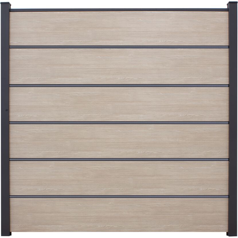 Steckzaun 'BasicLine Premium' Stecksystem Eichefarben hell 180 x 180 cm