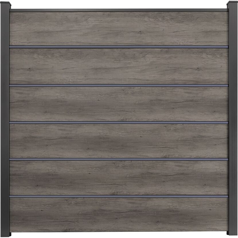 Steckzaun 'BasicLine Premium' Stecksystem Eichefarben dunkel 180 x 180 cm