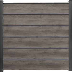 Steckzaun 'BasicLine Premium' Stecksystem Eichefarben dunkel 180 x 180 cm