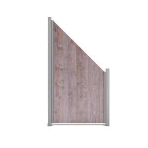 Fertigzaun 'Premo' HPL Element schräg holzoptik 90 x 180/90 cm