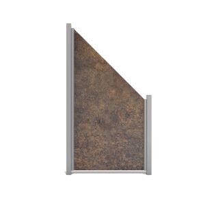 Fertigzaun 'Premo' HPL Element schräg Rostfarben 90 x 180/90 cm