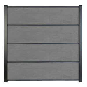 Steckzaun 'Premo' HPL betongrau 180 x 180 cm