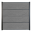 Steckzaun 'Premo' HPL betongrau 180 x 180 cm