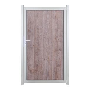 Einzeltor 'Premo' Universal DIN Holzoptik/silber 100 x 180 cm