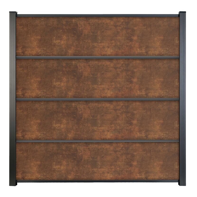 Steckzaun 'Premo' HPL Rostfarben 180 x 180 cm