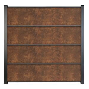 Steckzaun 'Premo' HPL Rostfarben 180 x 180 cm