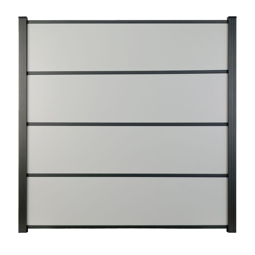 Steckzaun 'Premo' HPL grau/uni 180 x 180 cm