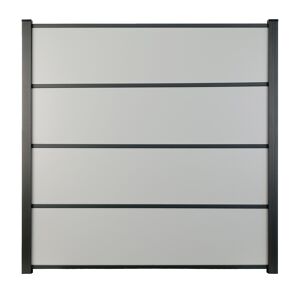 Steckzaun 'Premo' HPL grau/uni 180 x 180 cm