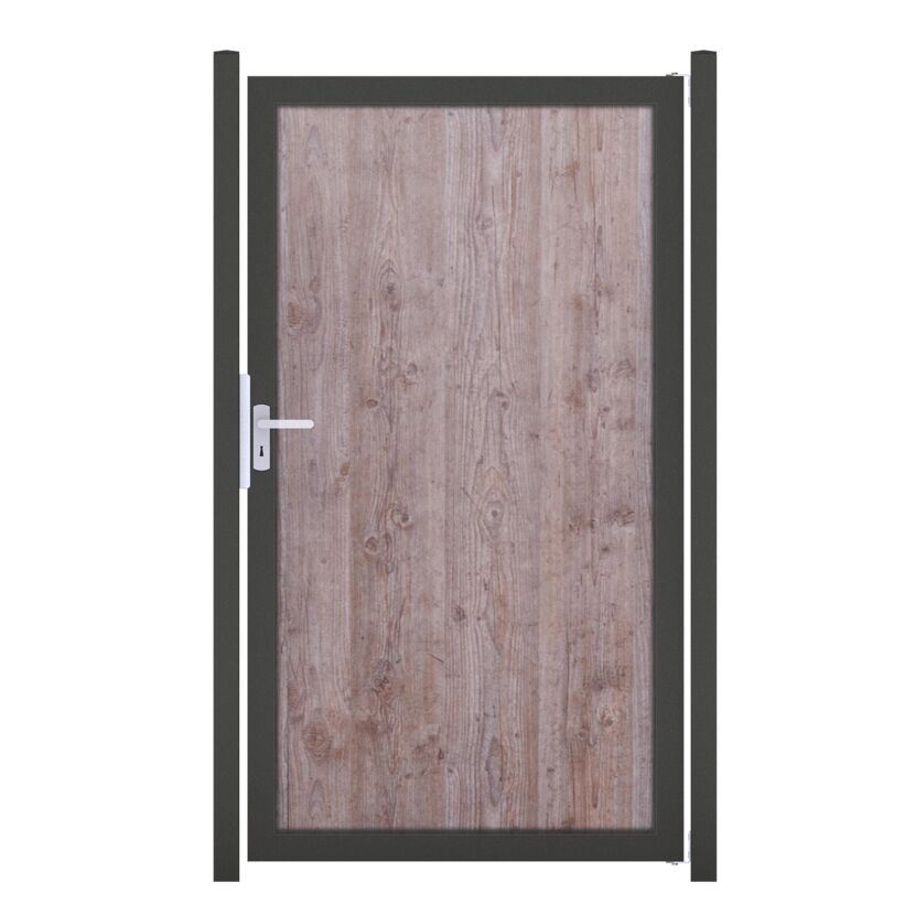 Einzeltor 'Premo' Universal DIN Holzoptik/anthrazit 100 x 180 cm