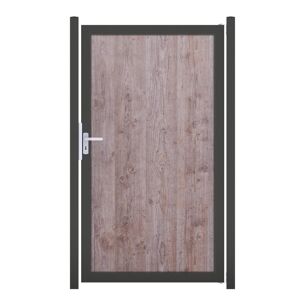 Einzeltor 'Premo' Universal DIN Holzoptik/anthrazit 100 x 180 cm