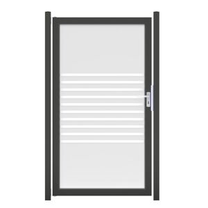Einzeltor 'Ambiente' DIN links Streifen/anthrazit 100 x 180 cm