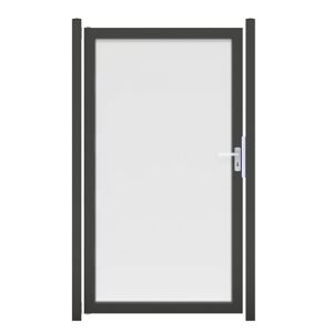 Einzeltor 'Ambiente' DIN links satiniert/anthrazit 100 x 180 cm