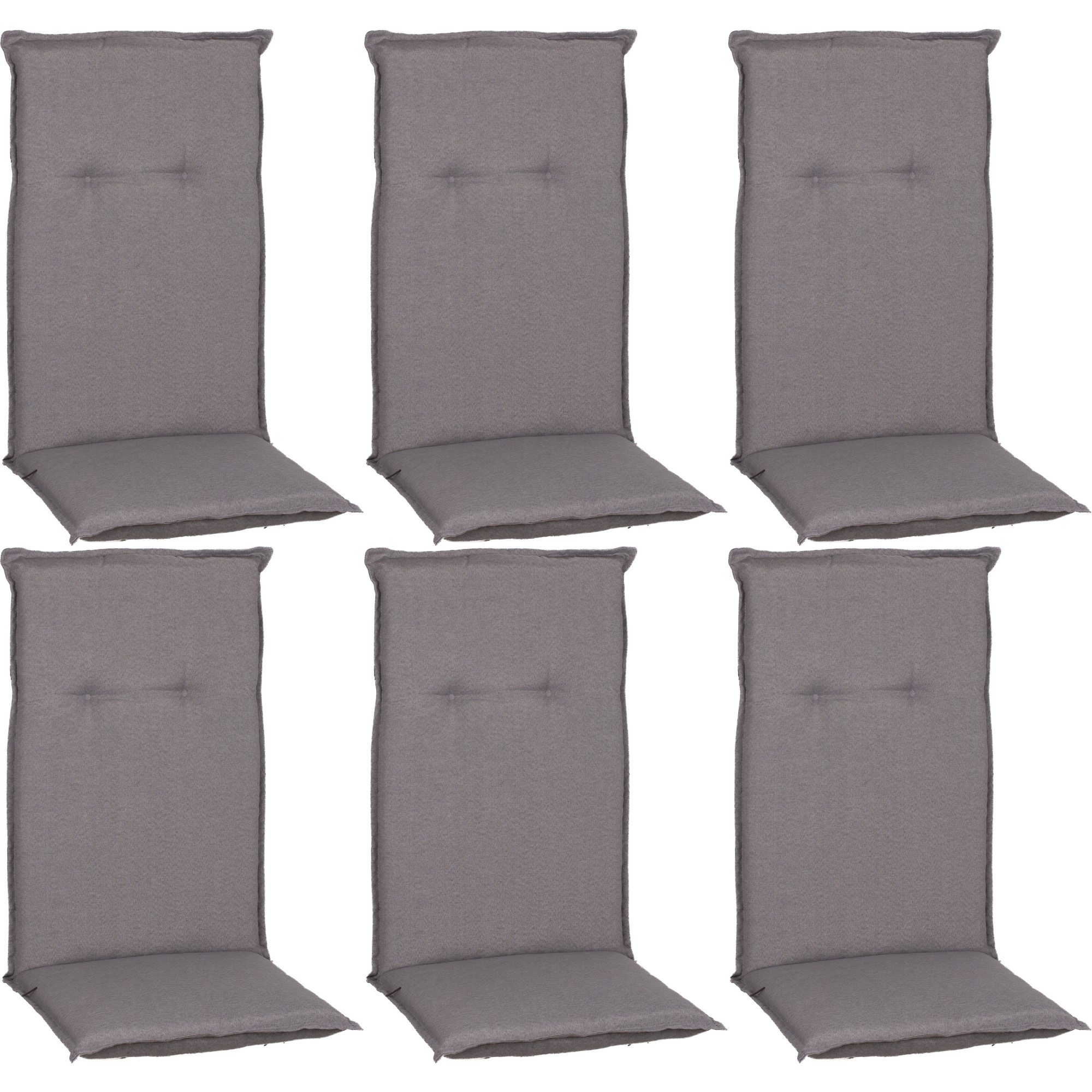 Hochlehner-Auflagen-Set 'Turin' hellgrau 46 x 118 x 8 cm 6 Stück