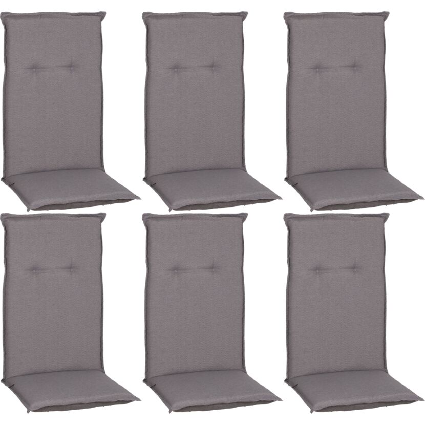 Hochlehner-Auflagenset 'Tanana' hellgrau 46 x 118 x 8 cm 6 Stück