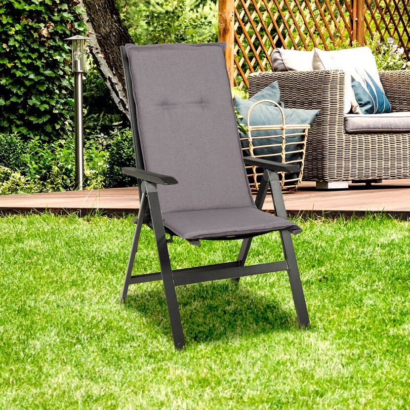 Hochlehner-Auflagenset 'Tanana' hellgrau 46 x 118 x 8 cm 6 Stück