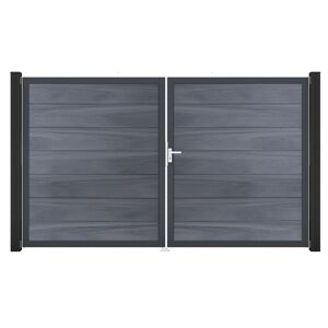 Doppeltor 'Solid Grande' DIN rechts steingrau anthrazit 300 x 180 cm