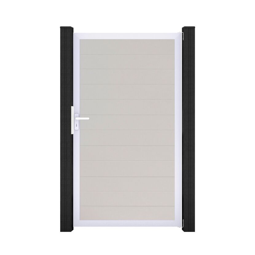 Einzeltor 'BasicLine' Universal DIN weiß/silber 100 x 180 cm