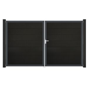 Doppeltor 'Solid Grande' BPC/Aluminium DIN rechts anthrazitgrau/anthrazit 300 x 180 cm