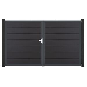 Doppeltor 'Solid Grande' BPC/Aluminium DIN links anthrazitgrau/anthrazit 300 x 180 cm