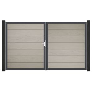 Doppeltor 'Solid Grande' DIN links sandfarben/anthrazit 300 x 180 cm