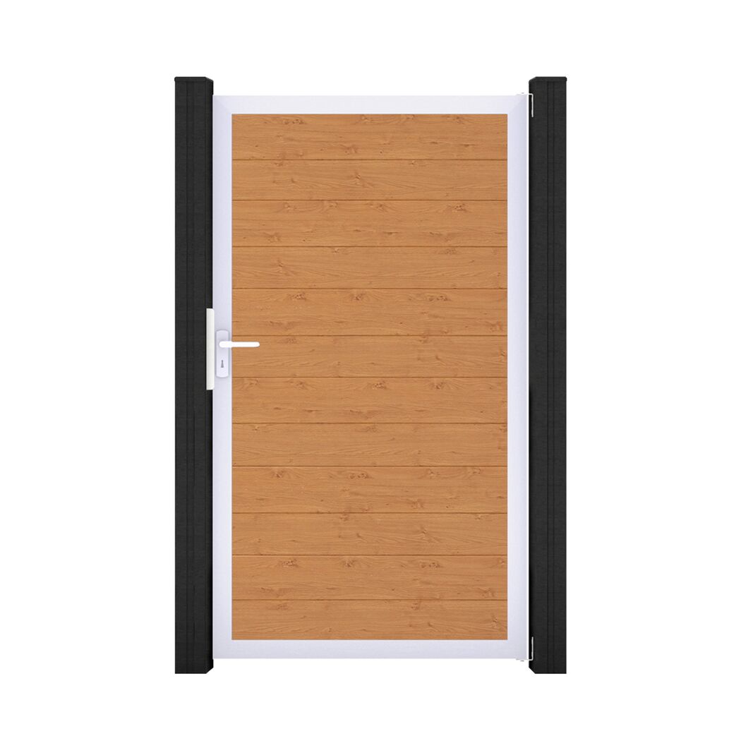 Einzeltor 'BasicLine' Universal DIN Eichefarben Braun/silber 100 x 180 cm