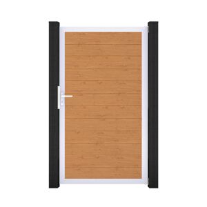 Einzeltor 'BasicLine' Universal DIN Eichefarben Braun/silber 100 x 180 cm
