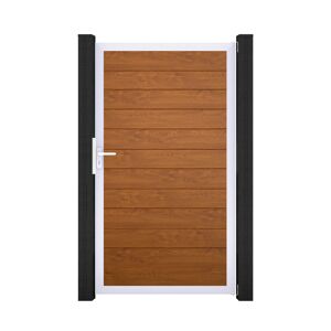 Einzeltor 'BasicLine' Universal DIN Eichefarben dunkel/silber 100 x 180 cm