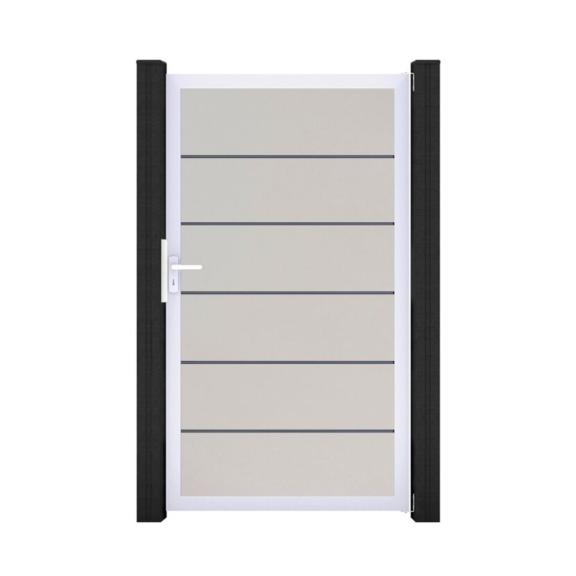 Einzeltor 'BasicLine Premium' Universal DIN weiß/silber 100 x 180 cm