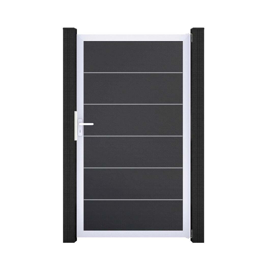 Einzeltor 'BasicLine Premium' Universal DIN anthrazit/silber 100 x 180 cm