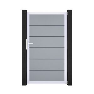 Einzeltor 'BasicLine Premium' Universal DIN silbergrau/silber 100 x 180 cm