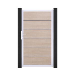 Einzeltor 'BasicLine Premium' Universal DIN Eichefarben hell/silber 100 x 180 cm