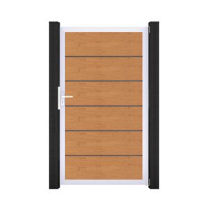 Einzeltor 'BasicLine Premium' Universal DIN Eichefarben Braun/silber 100 x 180 cm