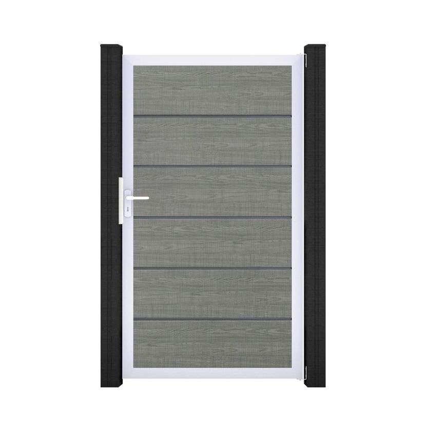 Einzeltor 'BasicLine Premium' Universal DIN grau/silber 100 x 180 cm