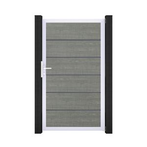 Einzeltor 'BasicLine Premium' Universal DIN grau/silber 100 x 180 cm