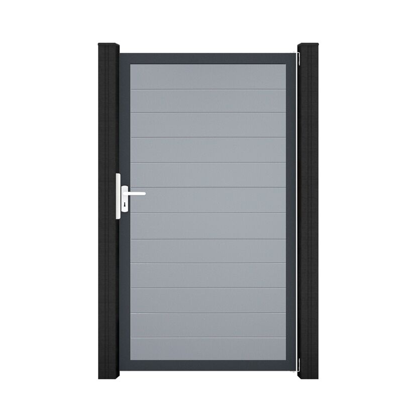 Einzeltor 'BasicLine' Universal DIN silbergrau/anthrazit 100 x 180 cm