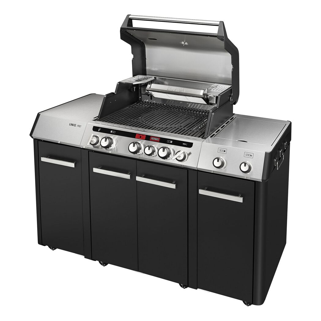 Großer Gasgrill mit sechs Brennern und Haube