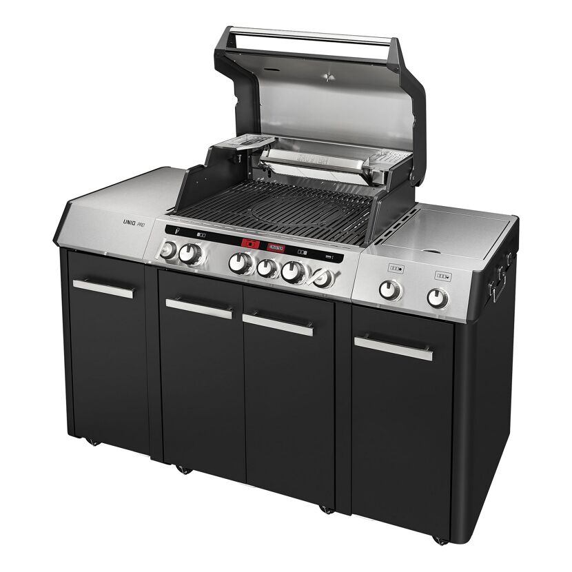 Großer Gasgrill mit sechs Brennern und Haube
