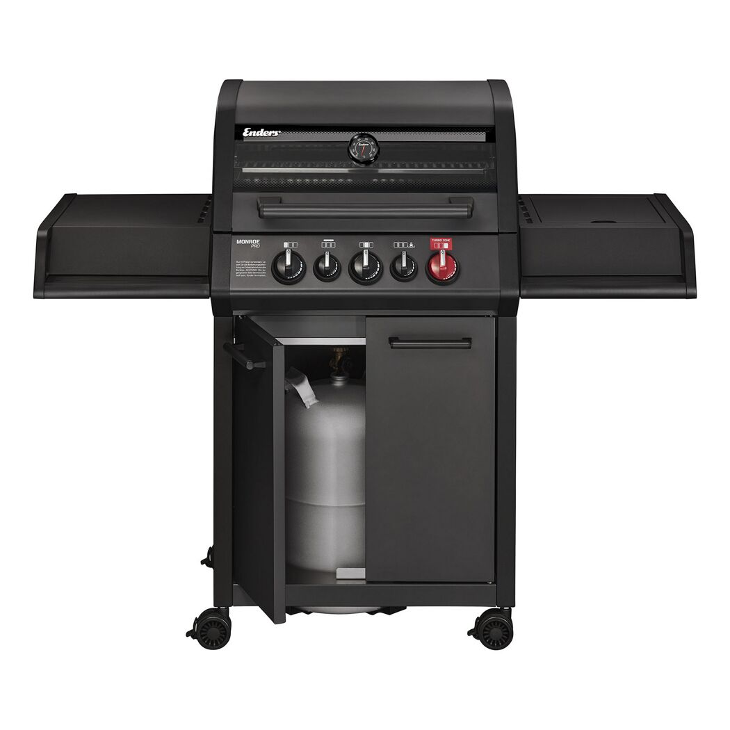 Gasgrill mit geöffneter Front