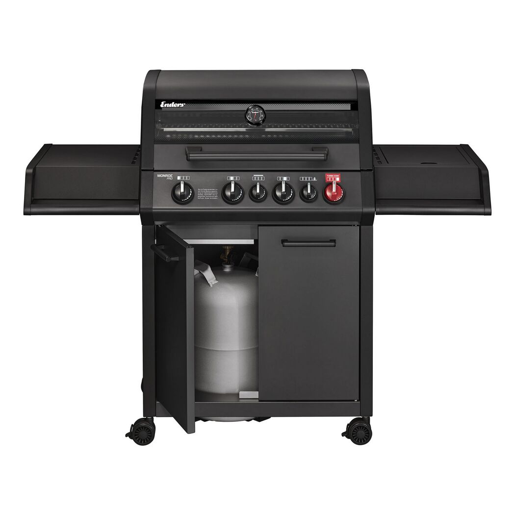 Gasgrill 'Monroe Pro4SIK Turbo Shadow' schwarz 153,5 x 118,5 x 58 cm
