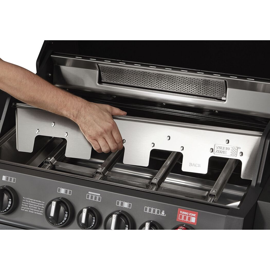 Gasgrill 'Monroe Pro4SIK Turbo Shadow' schwarz 153,5 x 118,5 x 58 cm